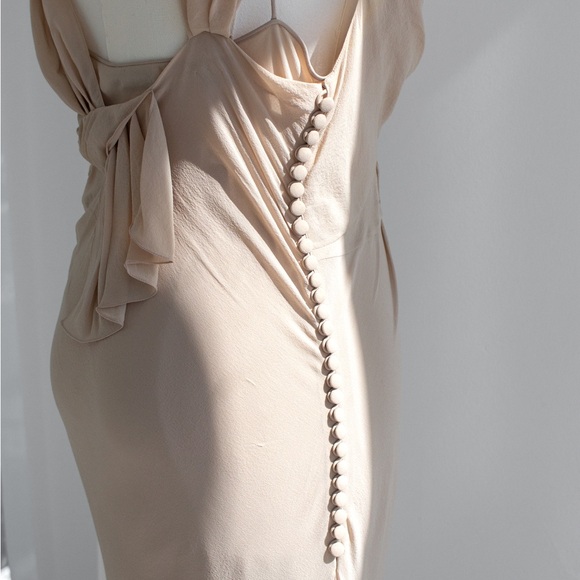 Christian Dior By John Galliano S/S 2007 Vintage Beige Floral Embellished Dress - Picture 5 of 16